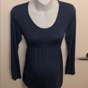 Navy Baby doll long sleeve maturity top
